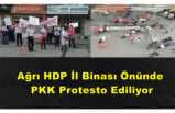 Ağrı'da Bir Gurup HDP Önünde PKK yı Protesto Ediyor