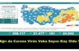 Ağrı da Corona Virüs Vaka Sayılarında Büyük Düşüş