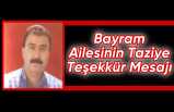 Mustafa  Bayram"dan Taziye Teşekkür Mesajı