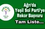 Ağrı da Yeşil Sol Partisi'ye Rekor Başvuru "Tam Liste"