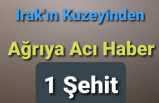 Irak'ın Kuzeyinden Ağrıya Acı Haber; 1 Şehit