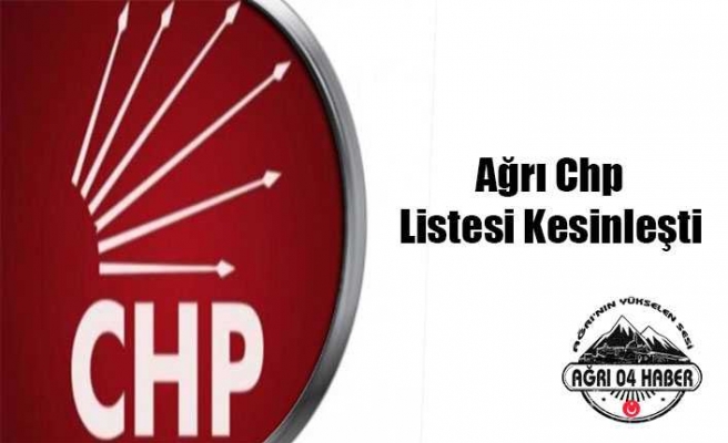 Ağrı Chp Milletvekili Aday Listesi