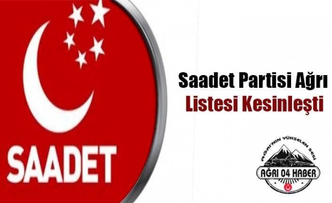 Ağrı Saadet Partisi Aday Listesi