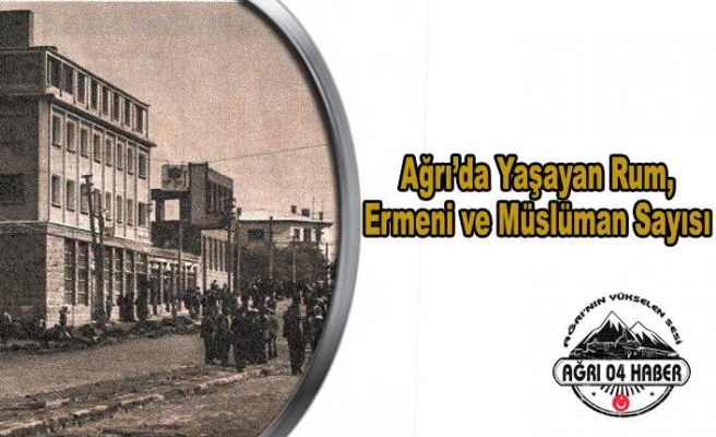 Ağrı'da Yaşayan Rum, Ermeni ve Müslüman Sayısı