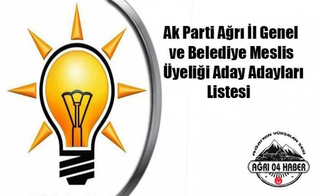 Ağrı Ak Parti de Meclis Üyeliği İçin Başvurular Son Buldu