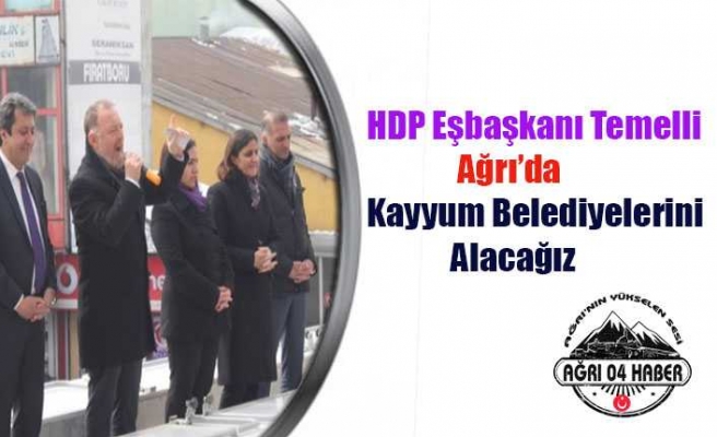 HDP Eşbaşkanı Temelli Ağrı'da:Kayyum Belediyelerini Alacağız