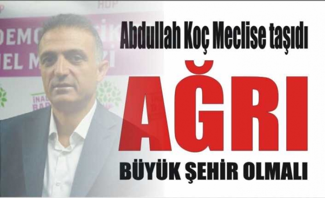 HDPli Koç Meclise Sundu ''Ağrı Büyükşehir Olmalıdır''