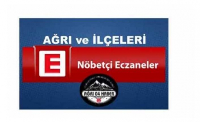 Bugün Ağrı da Nöbetçi Eczaneler ( 23 Temmuz 2020 )