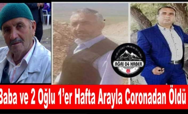 Ağrı'da  Baba ve 2 oğlu 1'er Hafta Arayla Corona'dan Öldü