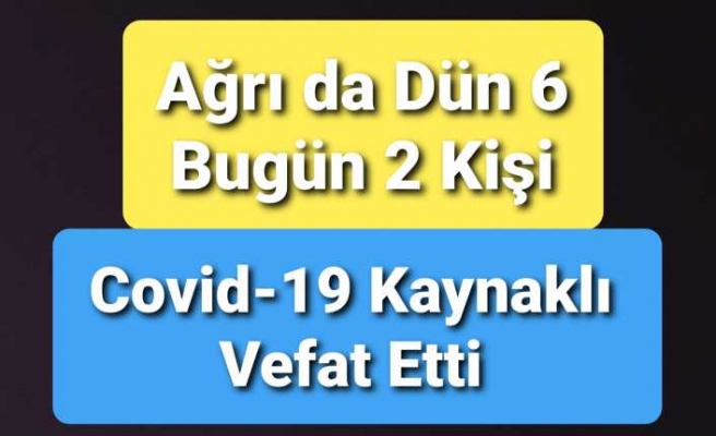 Covid-19 Ağrıda 2 Günde 8 Can Aldı