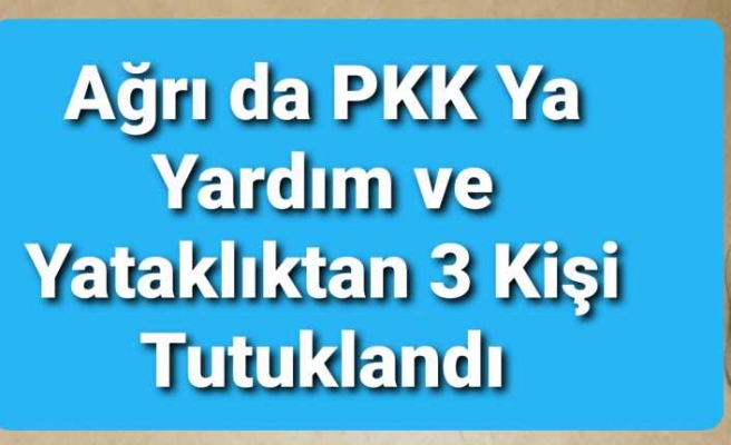 Ağrı da PKK'ya Yardım ve Yataklık'tan 3 Tutuklama
