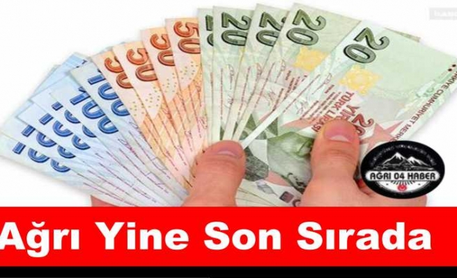 Ağrı Yine Son Sırada Yer Aldı