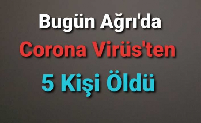 Bugün Ağrı da 5 Kişi Covid-19 Nedeni İle Yaşamını Yitirdi