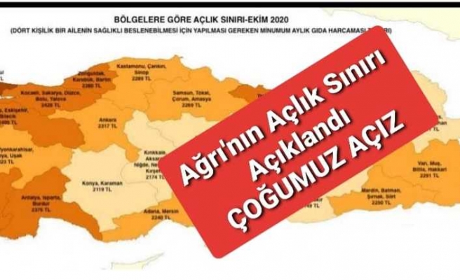 Ağrı'nın Açlık Sınırı Açıklandı,Çoğumuz Açız