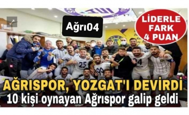 Ağrı Spor 10 Kişi İle 3 Puanı Aldı.