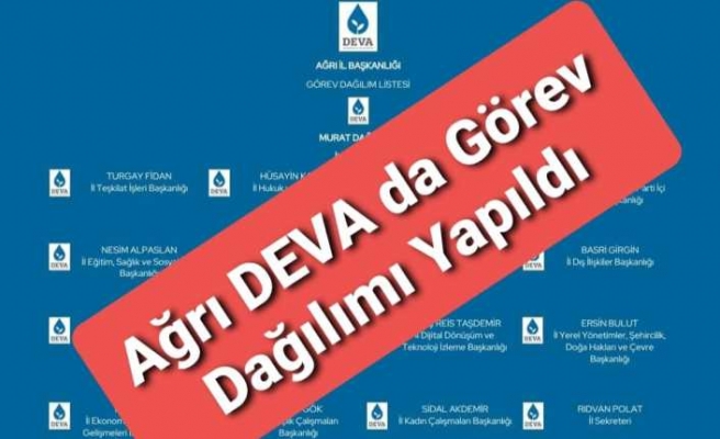 DEVA Partisi Ağrı İl Başkanlığı Görev Dağılımını Yaptı