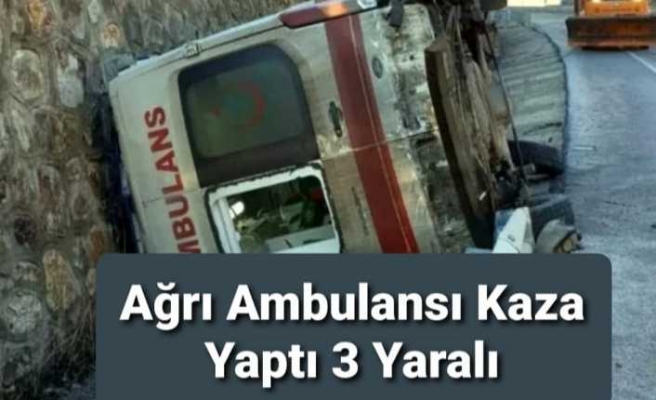 Ağrı Ambulansı Dönüş Yolunda Kaza Yaptı 3 Yaralı
