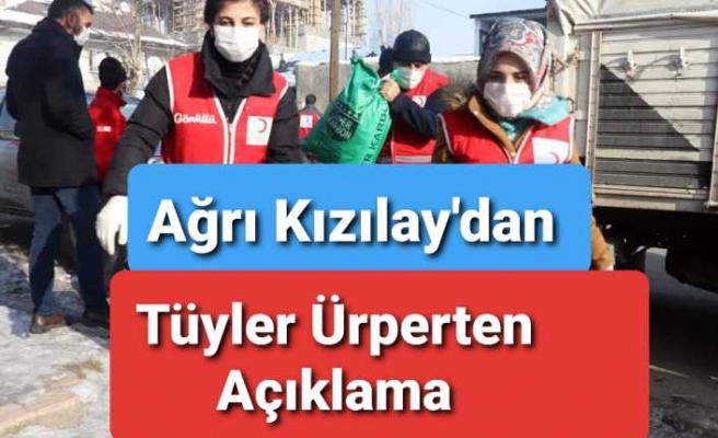 Kızılay ;Ağrıda Yoksul Halk Eski Kıyafetlerini Yakarak Isınıyor