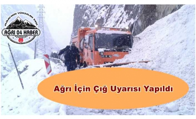 Ağrı İçin Çığ Uyarısı Yapıldı