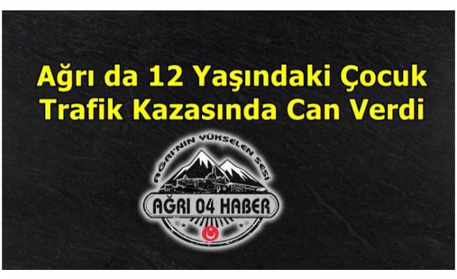 Ağrı'da 1 Çocuk Trafik Kazasında Can Verdi