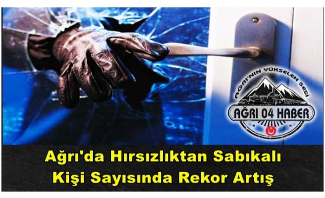 Ağrı'da Hırsızlık Sabıkasında Rekor Artış