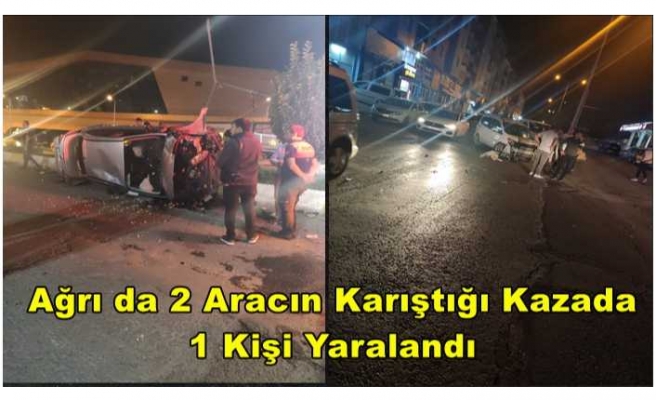 Ağrı'da yaşanan kazada takla atan araçtan sağ çıktı