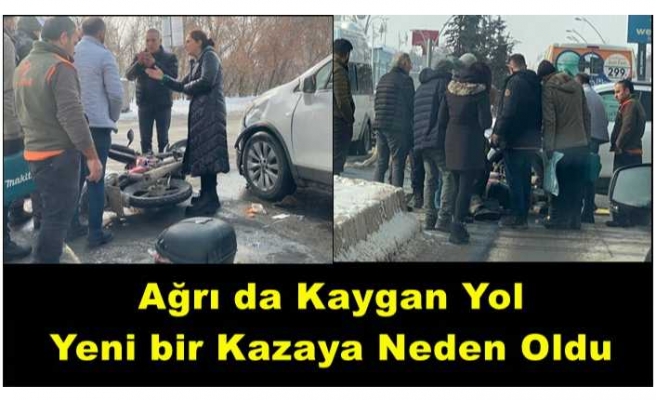 Ağrı da bu kez cip ile motosiklet çarpıştı 1 yaralı