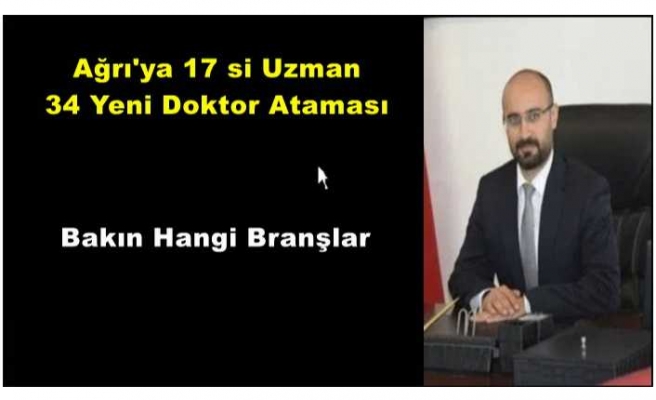 Ağrı'ya Yeni Doktor Ataması Yapıldı