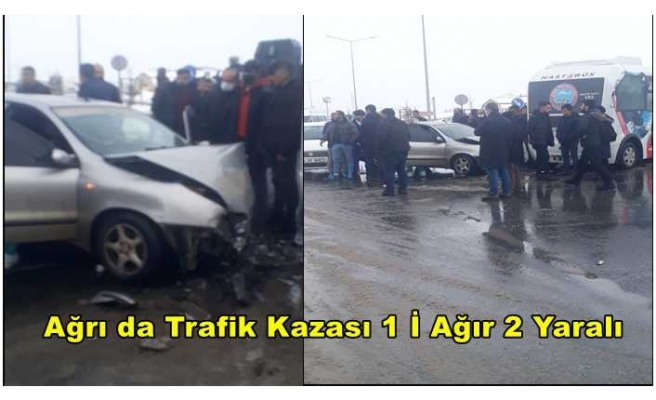 Ağrı'da Trafik Kazası 1'i Ağır 2 Yaralı