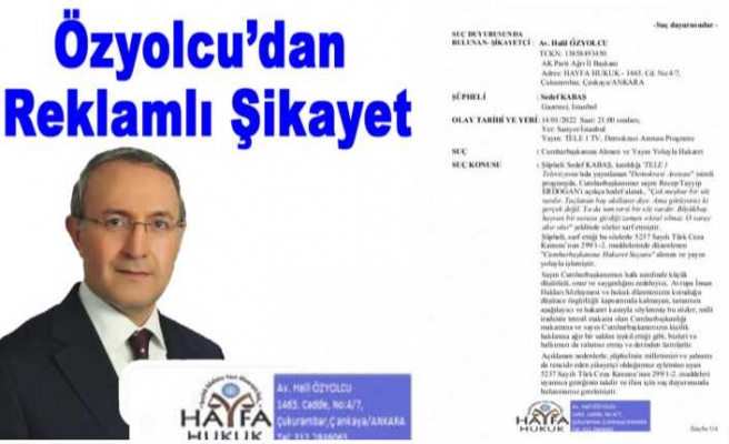 Ak Parti Ağrı İl Başkanı Özyolcu’dan Reklamlı Suç Duyurusu