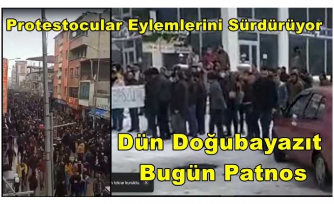 Ağrı da Protestocular Eylemlerini Sürdürüyorlar