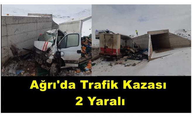Ağrı'da Trafik Kazası 2 Yaralı