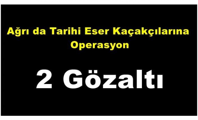 Ağrıda tarihi eser kaçakçılığına yönelik operasyonda 2 kişi gözaltına alındı