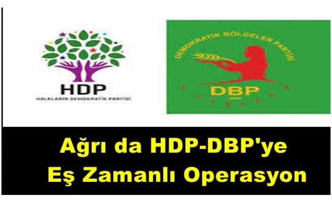 Ağrı'da HDP-DBP ye eş zamanlı şafak operasyonu yapıldı