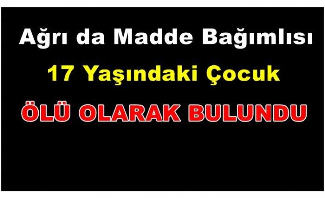 Ağrı da madde bağımlısı çocuk sokakta ölü olarak bulundu