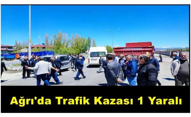 Ağrı da sürücü hatasından kaynaklanan kazada bir kişi hafif yaralandı