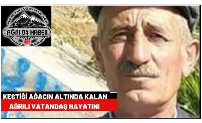 Ağrıda kestiği ağacın altında kalan vatandaş hayatını kaybetti