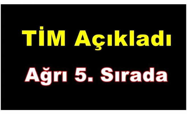 TİM Açıkladı Ağrı 5. Sırada