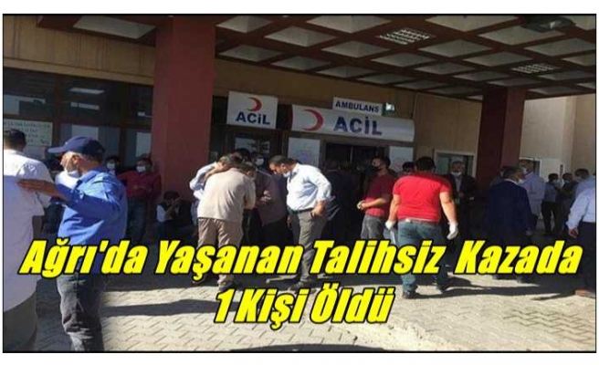 Ağrı'da Yaşanan Talihsiz  Kazada  18 Yaşındaki Genç Hayatını Kaybetti