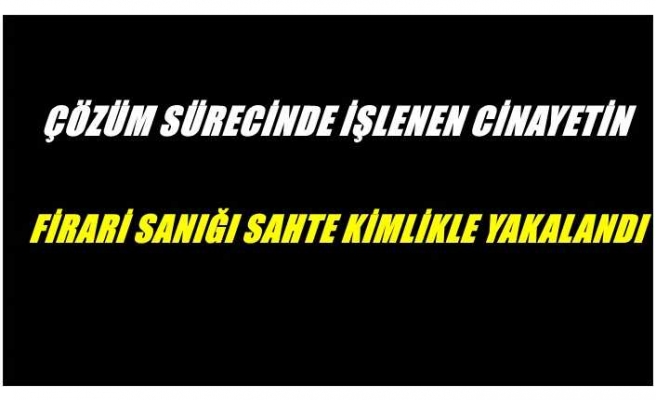 Çözüm Sürecinde Ağrı'da işlenen cinayetin firari sanığı operasyonla yakalandı