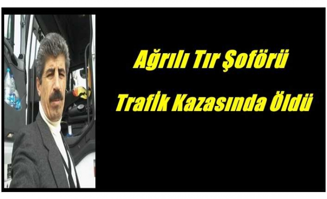 Ağrılı Tır Şoförü trafik kazasında hayatını kaybetti