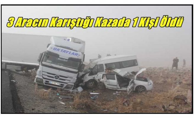 Ağrı Yolunda 3 Aracın Karıştığı Kazada 1 Kişi Öldü
