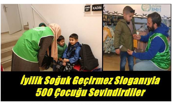 Ağrı'da İyilik Soğuk Geçirmez Sloganıyla  500 Çocuğu Sevindirdiler