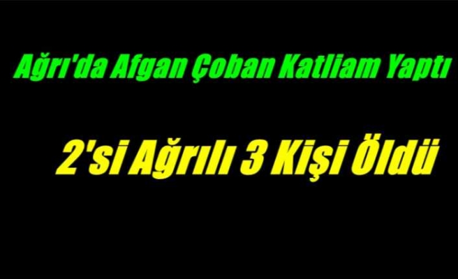 Afgan Çoban Ağrı'yı Kana Buladı 3 Ölü