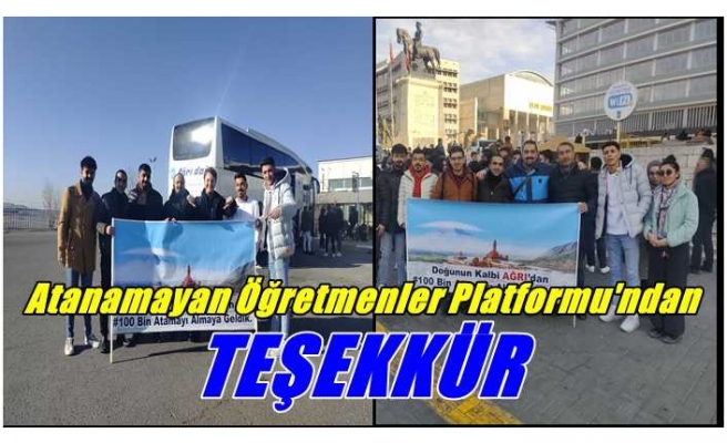 Atanamayan Öğretmenlerden Destek Teşekkürü