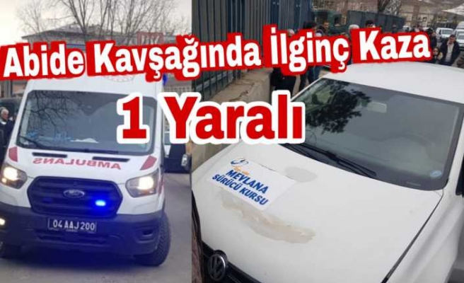 Ağrı merkezde trafik kazası 1  yaralı