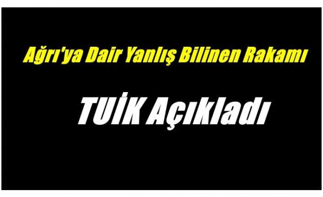 Ağrı'ya dair yanlış bilinen sayı  TUİK tarafından açıklandı