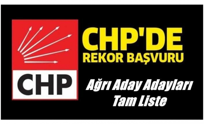 Ağrı'da Gözler O Listeye Çevrilmişti CHP Aday Adaylarını Açıkladı