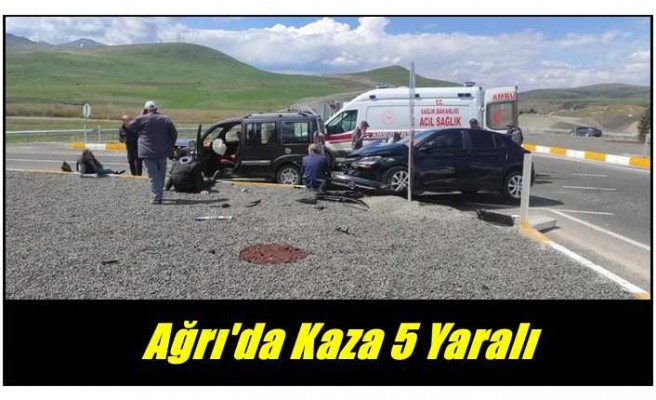 Ağrı'da Trafik Kazası 5 Yaralı