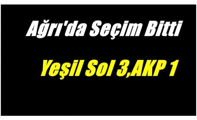 Ağrıda seçim sonuçlandı YSP 3 AKP 1